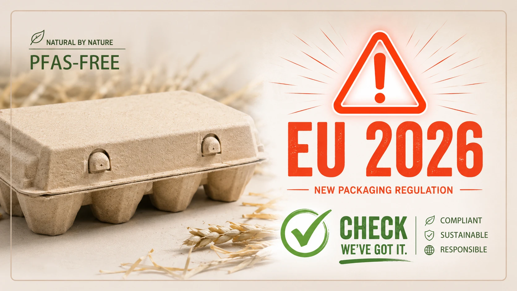 PFAS-Free Straw Fiber Egg Cartons PPWR Compliant (EU 2026)
